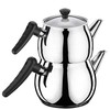 Hascevher Stainless Steel Turkish Teapot Team Induction Compatible (2.5 Liter)