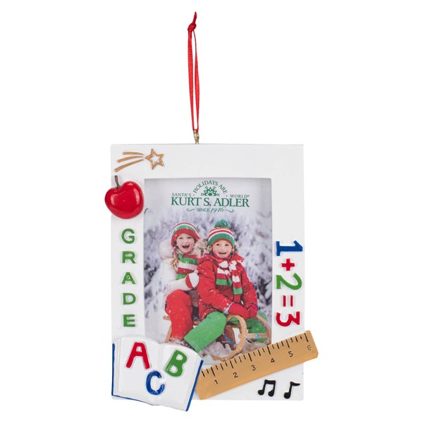 Grade School Picture Frame Ornament For Personalization