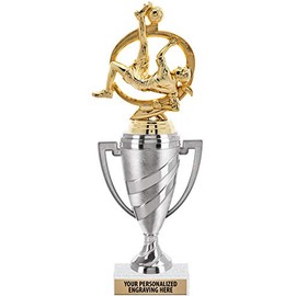 Crown Awards Soccer Trophy, 12" Silver Cup Girls Soccer Trophies with Engraving Included, 10 Pack Prime
