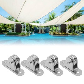 Small Pulley Block Reversing Wheel Gate Roller Fixed Pulley Hanging Pulley Rope Rail Accessories Equipment Mounted Steel Canopy Swimming Pool Hardware (4PCS)