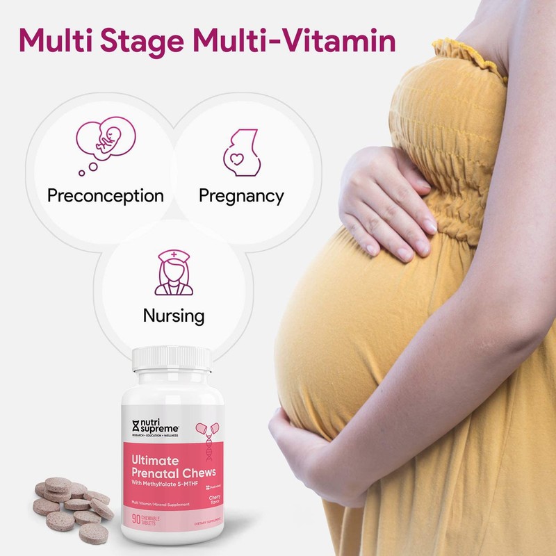 Nutri Supreme Prenatal Vitamin, Chewable Prenatal Vitamins for Women with