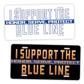 SignsAndTagsOnline I Support The Blue Line License Plate Law Enforcement Police Auto Tag