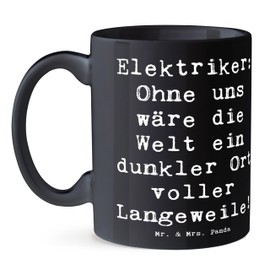 Mr. & Mrs. Panda Tasse Spruch Elektriker Helden - Geschenk, tägliches Leben, Kaffeetassen, Lichtinstallationen, Teebecher, Geschenke mit Herz,