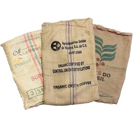 Burlap Fabric Used Coffee Bags 28"x40" (Pack of 10) – Prints May Vary from Those in Pictures – Mostly Top Cut Bags – Condition May Vary and May Contain Small Holes, Rips, and Tears – Used Sack Bags