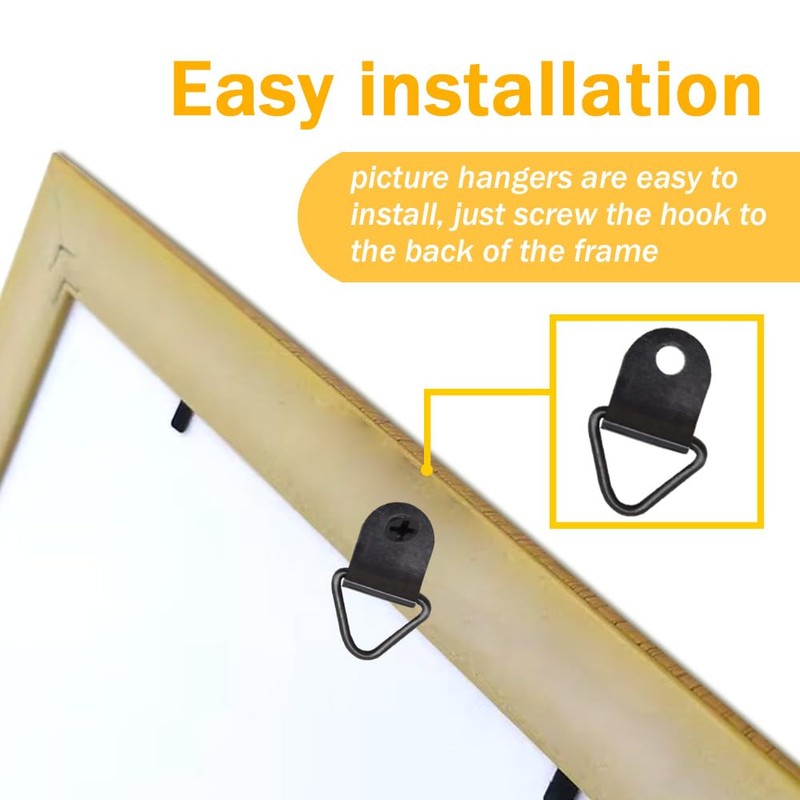 Yosawa 100 Pcs Picture Hooks Triangle Ring Picture Hangers with