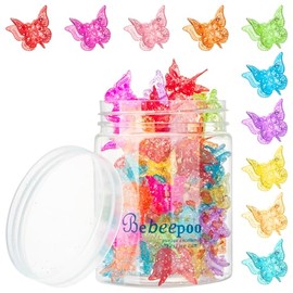 BEBEEPOO - Mini clips de mariposa brillantes, pinzas para el cabello con purpurina, accesorios coloridos para el cabello para niñas y mujeres, lindos 