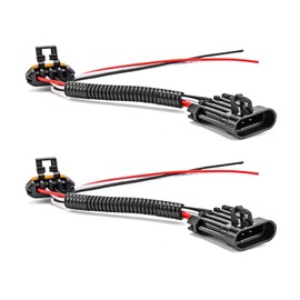 WeiSen 2PCS Plug & Play Tail Light Auxiliary Whip Power Harness Adapter Pigtail Compatible with Polaris RZR Ranger General 2015-2024