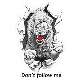 SS&Ds -Angry Loin -Don't Follow me- Vinyl Decal Sticker 5.75 X 3.6 inch for Cars, Trucks, Motorcycles, Boats & Laptops-SS&Ds -1151
