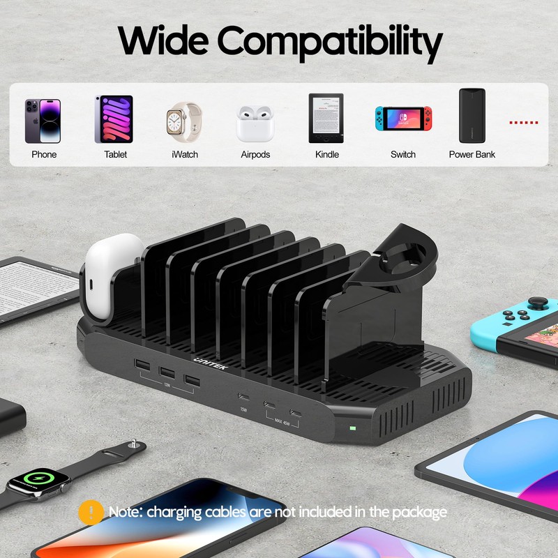 Unitek 2025 USB PD Charging Station, 6-Port, PD20W*2 + USB-C*1,