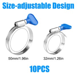 10 Stück Universal Achsmanschetten Schellen, 32 Mm-50 Mm Robuste Edelstahl Cv Schlauchschellen Set, Verstellbare Klemmschelle Achsmanschette für Die Meisten Auto
