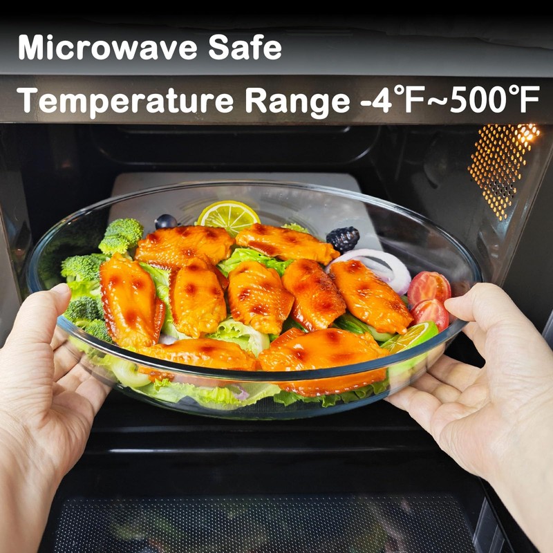 LERIYUFS 2.4L Glass Baking Dish for Oven, Borosilicate Glass Casserole
