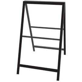 NEOPlex 24" x 42" Black Powder Coated Steel Sidewalk Sandwich Board A-frame Sign w/Black Acrylic Plexiglas Insert Panels