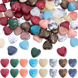 SOFPLATE 1 Box 100Pcs Acrylic Heart Shape Beads Imitation Gemstone Bead Bulk Love Heart Shaped Charms Valentine's Day Loose Spacer Beads for jewellery Making Bracelets Beading Earring Necklace DIY Cra