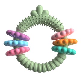 Puppy Teething Ring, Rubber Dog Ring Chew Toy, Rubber Puppy Teething Ring for Medium & Large Breed, Aggressive Chewers