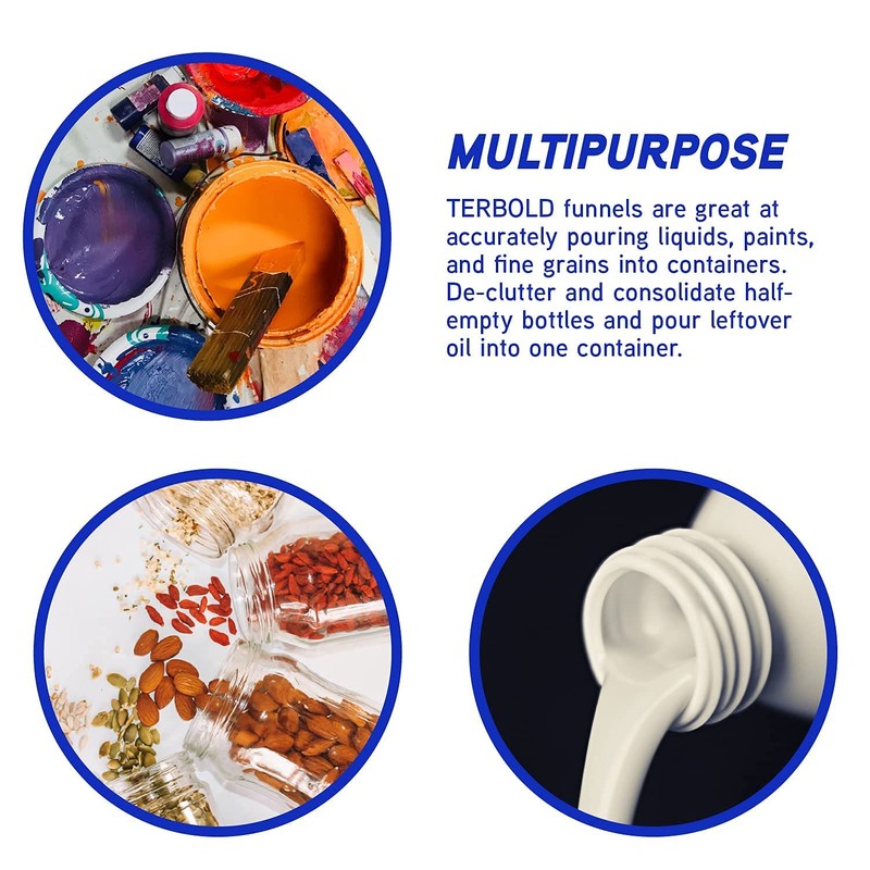 Terbold 4pc Funnel Nesting Set in BPA Free Plastic for