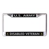 U.S. Army Disabled Veteran Chrome License Plate Frame