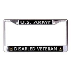 U.S. Army Disabled Veteran Chrome License Plate Frame