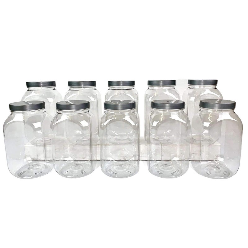 Truenova 10 x 995ml Square Plastic Storage Jars Kitchen/Garage Organisation