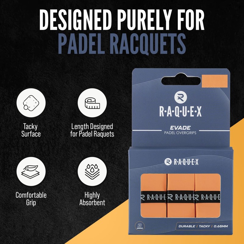 Raquex Evade Padel Racket Overgrip Tape – 10 Colours -