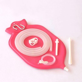 HealthAndYoga™ NaturoFlo Enema Bag Kit - Open Fountain top (2 Quart) - Silicone Tubing and Strong Metal Suspension