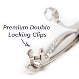 RABOM Premium Double Locking French Barrette Hair Clips, 80mm / 3 inches, Set of 25, Silver