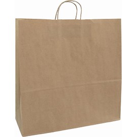 JET PAPER BAGS - 18x7x18 Inch [200 Pcs] Large Brown Paper Bags with Handles Ideal for Takeout, Grocery, Goody, Retail, Party, Gifts, Weddings - Recyclable Kraft Paper Gift Bags with Handles