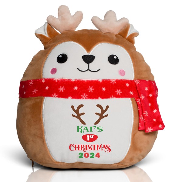 Crafted Memories® Personalised Christmas Squishy Teddy, New Baby Gift, Personalised