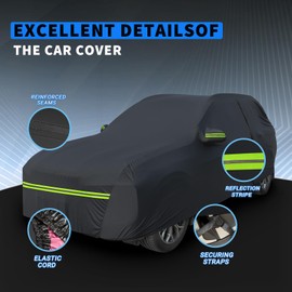 SaSupfe Waterproof Car Cover for Dodge Grand Caravan Ultra Light Easy to Install All-Weather Protection,with Zipper Door