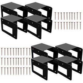 Acheterry 8 Pack Firewood Log Storage Rack Bracket Outdoor, Adjustable Heavy Duty Powder Coated Steel Holder,Fireplace Wood Storage, Log Holder