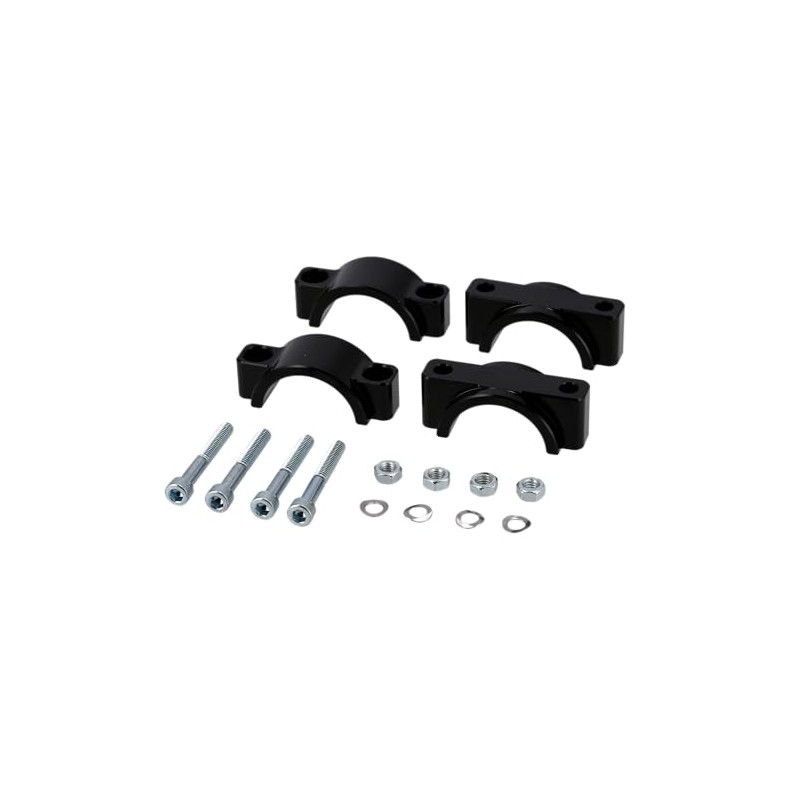 Set of CNC Mudguard Clamps with Screws, Black Anodised for