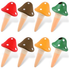 8 Packs Self Watering Spikes Mushroom Shaped Plant Watering Globes Irrigation Terracotta Watering Device Garden Waterer for Indoor Outdoor Plant