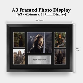 HWC Trading Viggo Mortensen The Lord of the Rings Gifts Printed Signed Autograph Picture Display for Movie Memorabilia Fans - A3 Framed