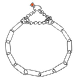 Herm Sprenger Stainless Steel Fur Saver Dog Collar Long Link Professional Training Collar Assembly Chain Correction Slip Chain for Medium Large Dogs Made in Germany (18in (Neck Size 13-16 in))