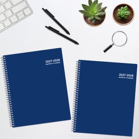 2027-2028 Monthly Planner, 18 Months Calendar Planner 2027-2028 from Jan 2027 – Jun 2028, 8.5'' x 11'' with Ruled Spread, Flexible Cover, Spiral Wirebound, Pocket, Coated Tabs, Notes ＆ Habit Tracker