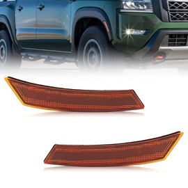 VYNTRAL Side Marker Reflector Compatible with Nissan 2022-up Gen3 Frontier, [DOT] [IP67 Waterproof] Front Turn Signal Marker Light Cover [No Bulbs], 2 PCS, Amber Lens