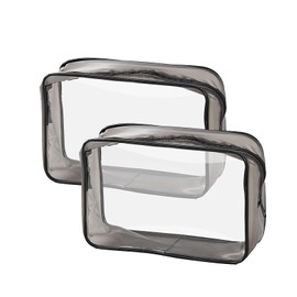 2 Pcs Clear Travel Toiletry Bag,Clear Small Makeup Bag,Portable Waterproof Toiletries Bags, See Through Travel Toiletry Bags, Travel's Accessories for Women and Men,Travelling and Holiday.