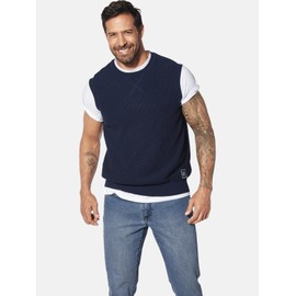 Jan Vanderstorm Urva Men's Sleeveless Knitted Casual Top, darkblue