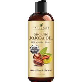 Handcraft Blends Usda Aceite de Jojoba Orgánico - 8 FlOz - Puro y Natural - Aceite de Grado Premium para Rostro, Cuerpo y Cabello - Aceite Antienvejecimiento - Prensado En Frío y Sin Hexanos - El Empa