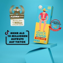 ATM Gaming - Quickstop - The Letter Duel - Summer Edition - Card Game for Teenagers and Adults - Fast and Crazy - 2 to 7 Players - Card Game from 10 Years - Family Game