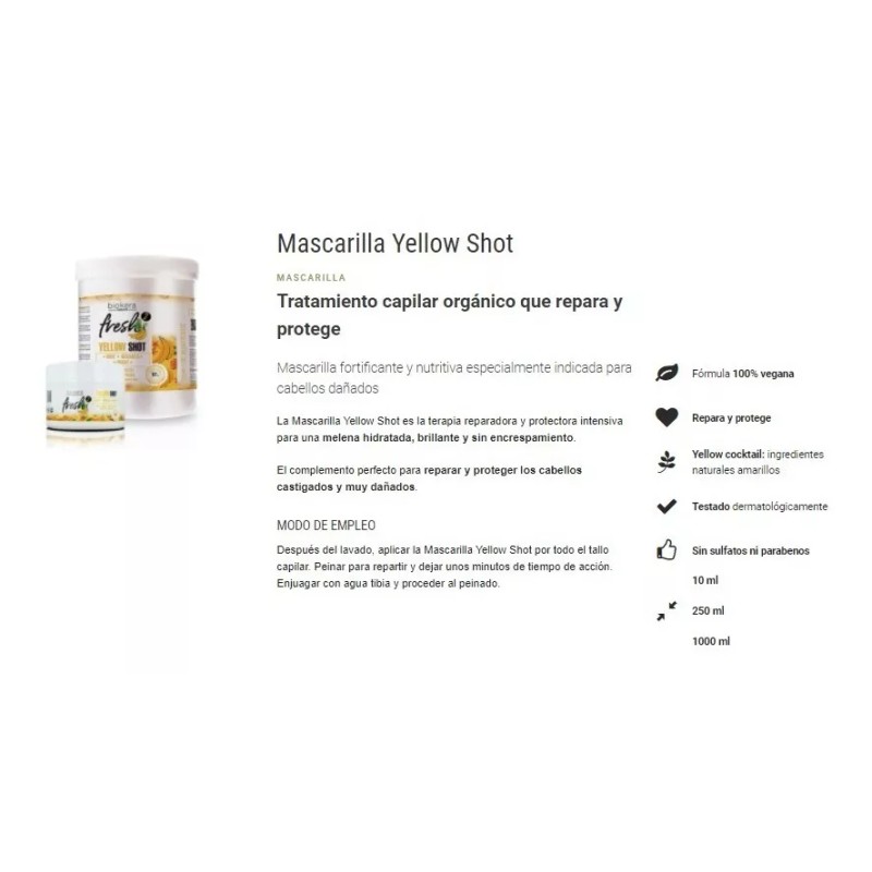 Salerm Biokera Yellow Shot Shampoo 1lt + Mascarilla 250ml