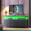 Huuger LED TV Stand for Bedroom, 55 Inch Fabric Dresser