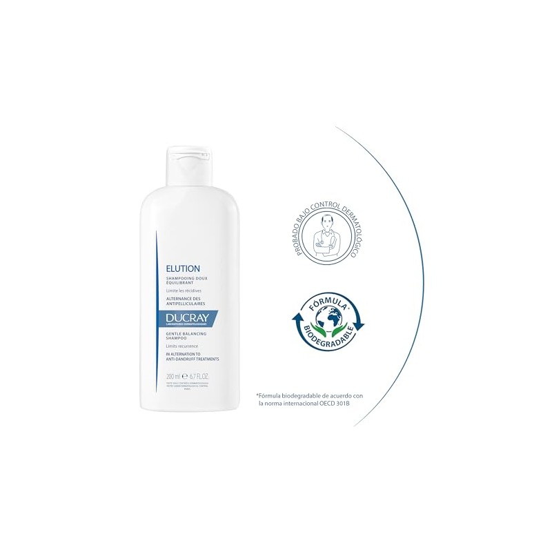 Ducray Shampoo Reequilibrante Suave Shampoo Anticaspa Suave Elution
