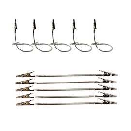 ZHQZZPH 10-Pack Double-Headed Alligator Clip Holders Bendable Flexible Arms for Office Memos, Photos & DIY | Metal Double-Sided Design with Mini Prongs | 7.1 Inch Long Display Organizer