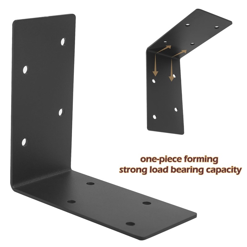 XZWMY 4 PCS Heavy Duty Steel Corner Brackets, 6"x6"x3"L Right