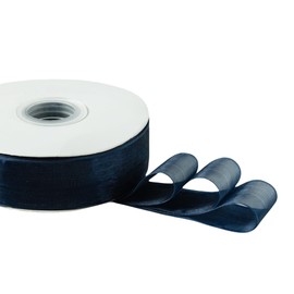 QIANF 25mm Shimmer Organza Ribbon 45m Tulle Ribbon for Gift Wrapping Wedding Flower Bouquet Christmas Tree Decor Bows DIY Crafts, Navy