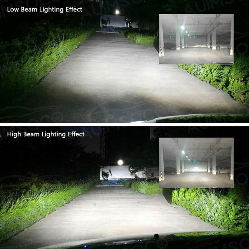 AUIMSOCO 4side LED Headlight High Low Beam Fog Light Bulbs