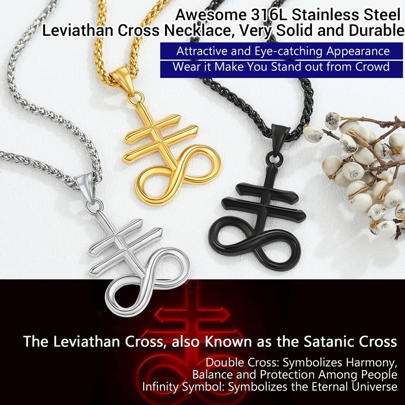 Satanic Jewelry Emo Gothic Cool Black Lilith Leviathan Inverted Cross