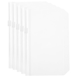 jojofuny 5Pcs Zipper Binder Pouches Transparent Document Storage Bags for Loose Leaf Notebooks File Organizers Multi Functional Binder Accessories for Photos and Cards