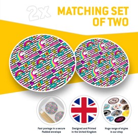 Vinyl Stickers (Set of 2) 20cm - Unicorn Magic Rainbow Kids #14716