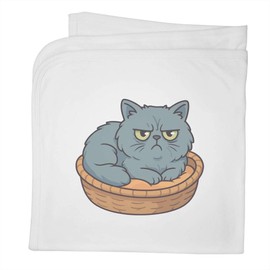 Azeeda 'Grumpy Persian Cat' Cotton Baby Blanket/Shawl (BY00044111)